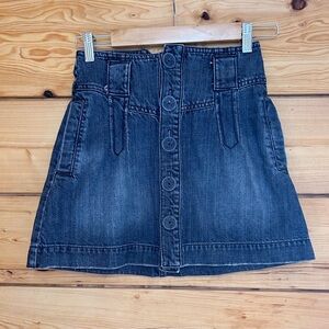 Vintage Reef Denim Mini Skirt Micro Jean Buttons Womens Size 3 Y2K McBling Weste